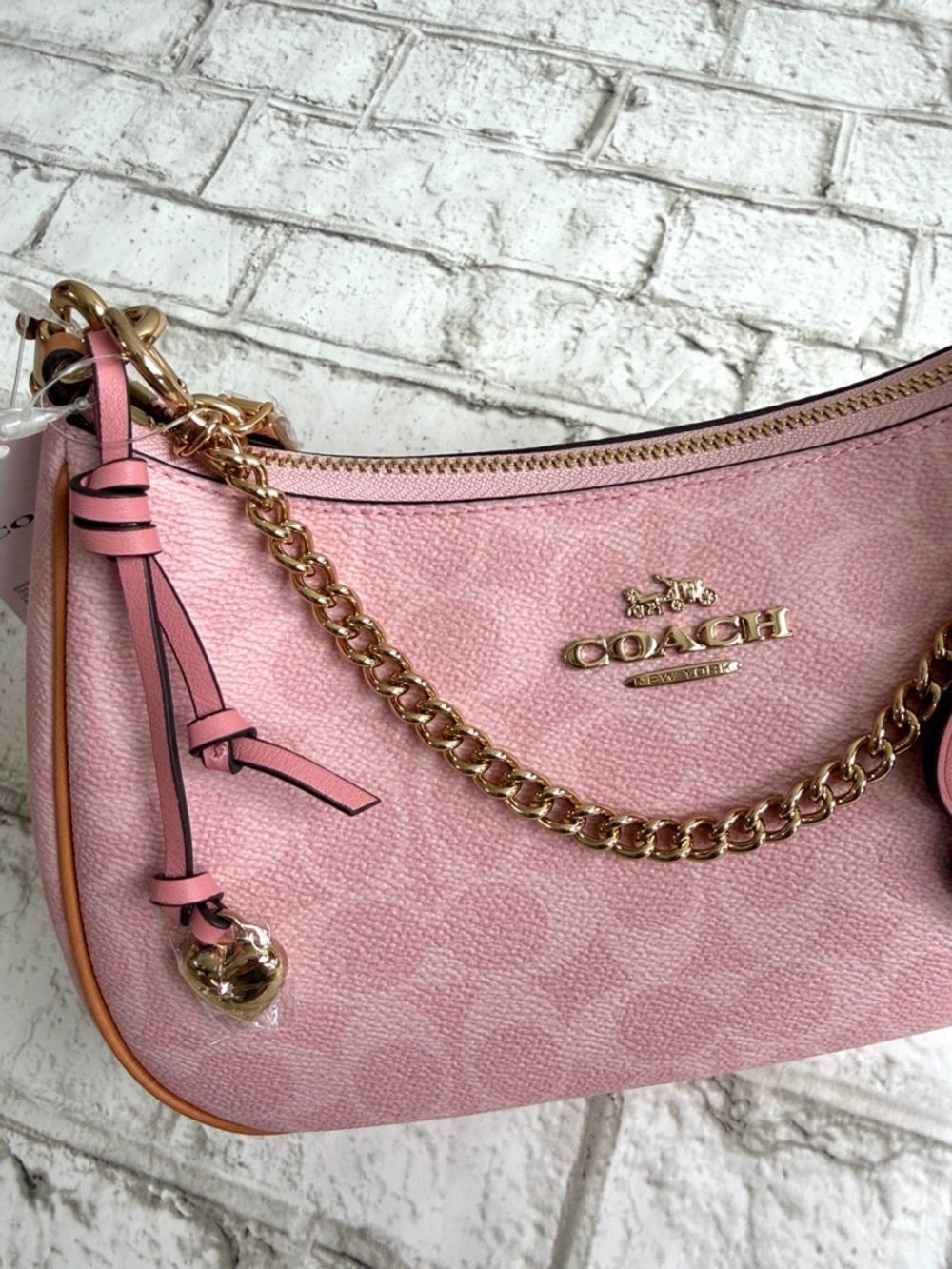 Coach Powder Pink Teri Shoulder Bag With Charms - Picture 6 of 17